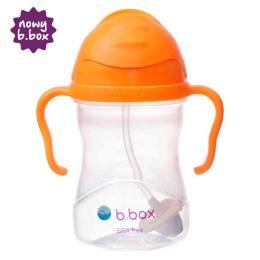 B.Box Innowacyjny Bidon z obciążoną słomką 240 ml dla dzieci, BBOX - pomarańczowy