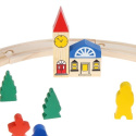 drewniana zabawka tory z pociągiem