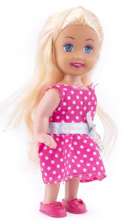 Mini laleczka z długimi blond włosy, lalka dla dziewczynek do zabawy