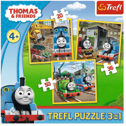 Puzzle, 3 układanki dla dziecka Tomek i przyjaciele