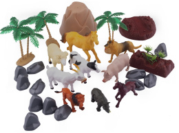 Zwierzątka domowe zagroda, figurki zwierzątek wiejskich duży zestaw 30 elementów z matą
