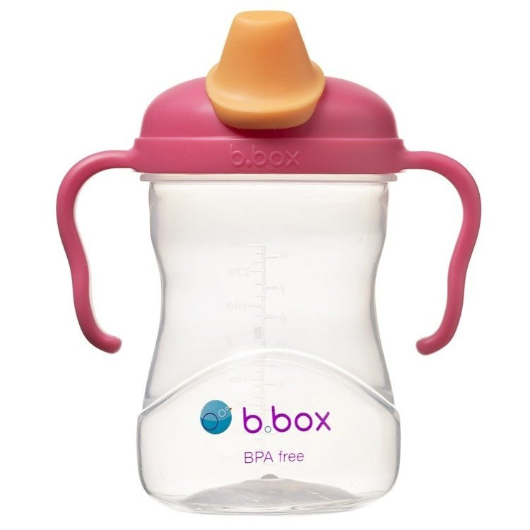 Kubek B.box malinowy 4w1, zestaw do picia dla malucha Kubek B.box malinowy 4w1, zestaw do picia dla malucha