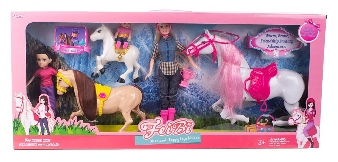 Zestaw dla dziecka - koniki dla dziewczynki z lalką barbie Zestaw dla dziecka - koniki dla dziewczynki z lalką barbie