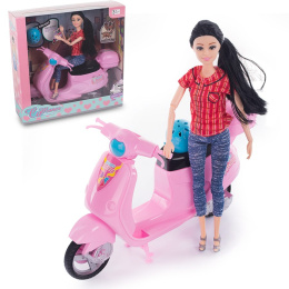 Lalka na skuterze, lalka z akcesoriami - zabawka dla dziewczynki
