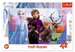 Trefl Puzzle 15 el. Ramkowe | Magiczny świat Anny i Elsy, puzzle z motywem bajki Kraina Lodu