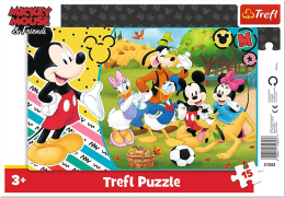Trefl Puzzle 15 el. Ramkowe | Mickey na wsi, puzzle z motywem bajki Myszka Minne