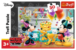 Puzzle Myszka Minnie Tort urodzinowy