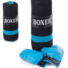 Zestaw bokserski dla chłopca, worek treningowy i rękawiczki w zestawie