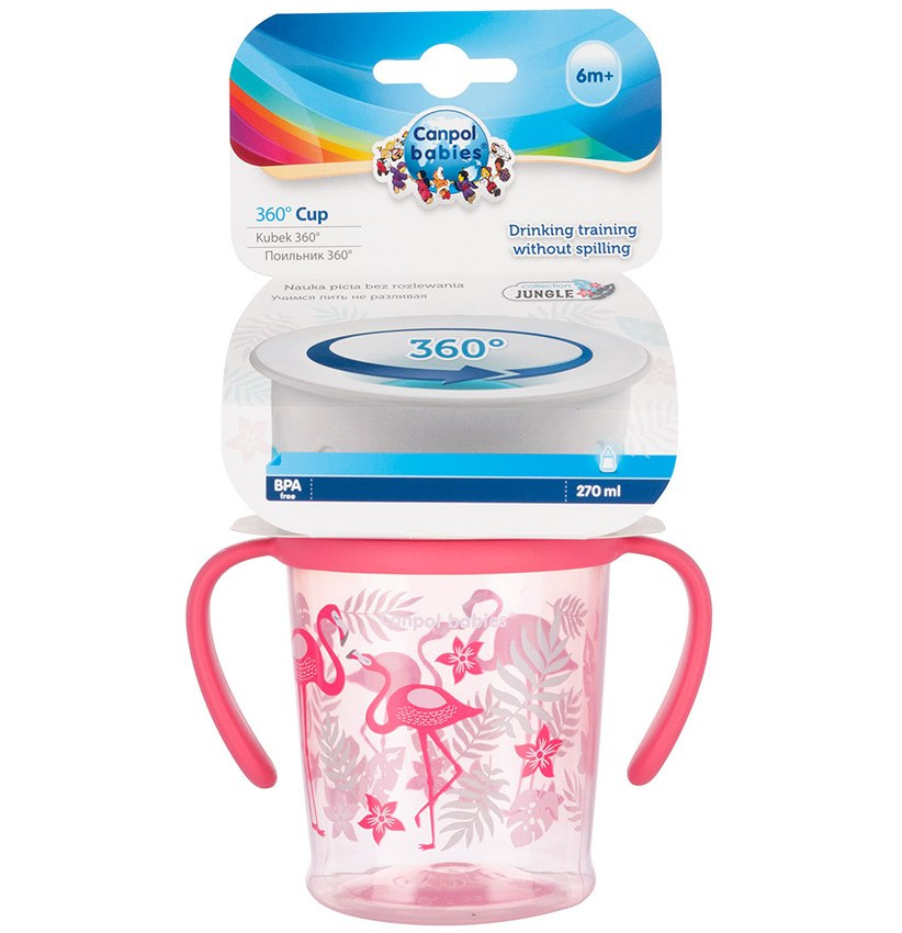 Canpol babies Kubek 360, 270ml JUNGLE koralowy Canpol babies Kubek 360, 270ml JUNGLE koralowy