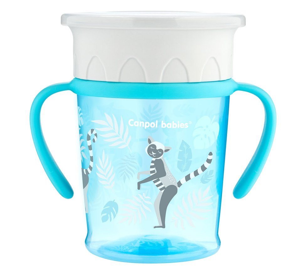 Canpol babies Kubek 360, 270ml JUNGLE turkusowy Canpol babies Kubek 360, 270ml JUNGLE turkusowy