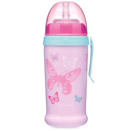 Canpol babies bidon niekapek z rurką silikonową 350ml BUTTERFLY