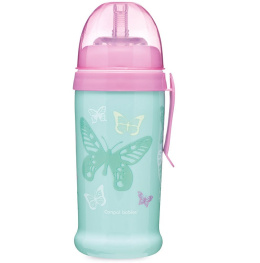 Canpol babies bidon niekapek z rurką silikonową 350ml BUTTERFLY