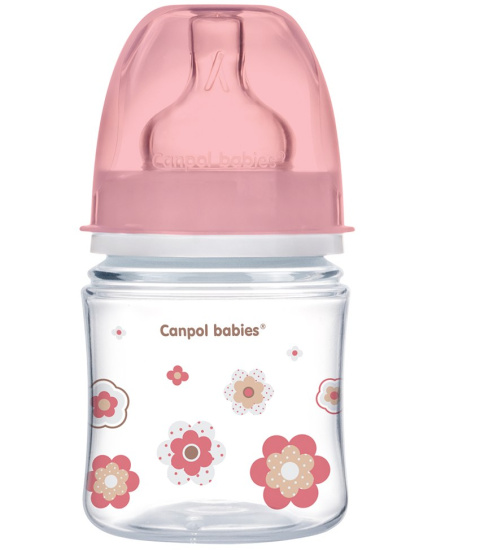 Canpol babies butelka szeroka antykolkowa 120ml PP EasyStart NEWBORN BABY różowa