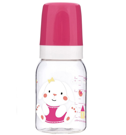 Canpol babies butelka wąska 120ml SWEET FUN różowa