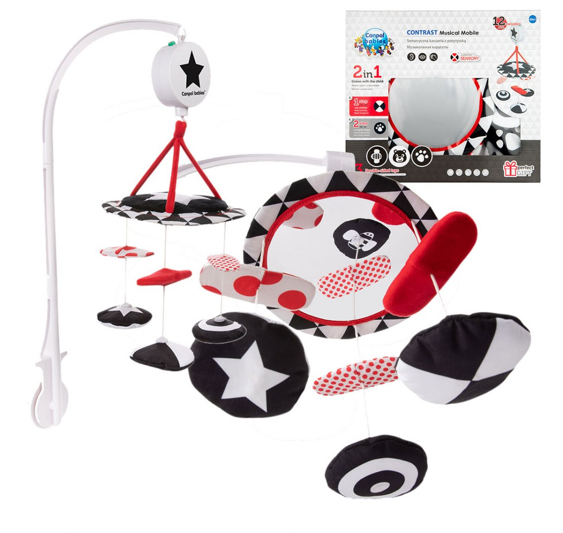 Canpol babies kontrastowa karuzela pluszowa z pozytywką SENSORY TOYS Canpol babies kontrastowa karuzela pluszowa z pozytywką SENSORY TOYS