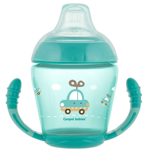 Canpol babies kubek niekapek miękki silikonowy ustnik 230ml TOYS turkusowy