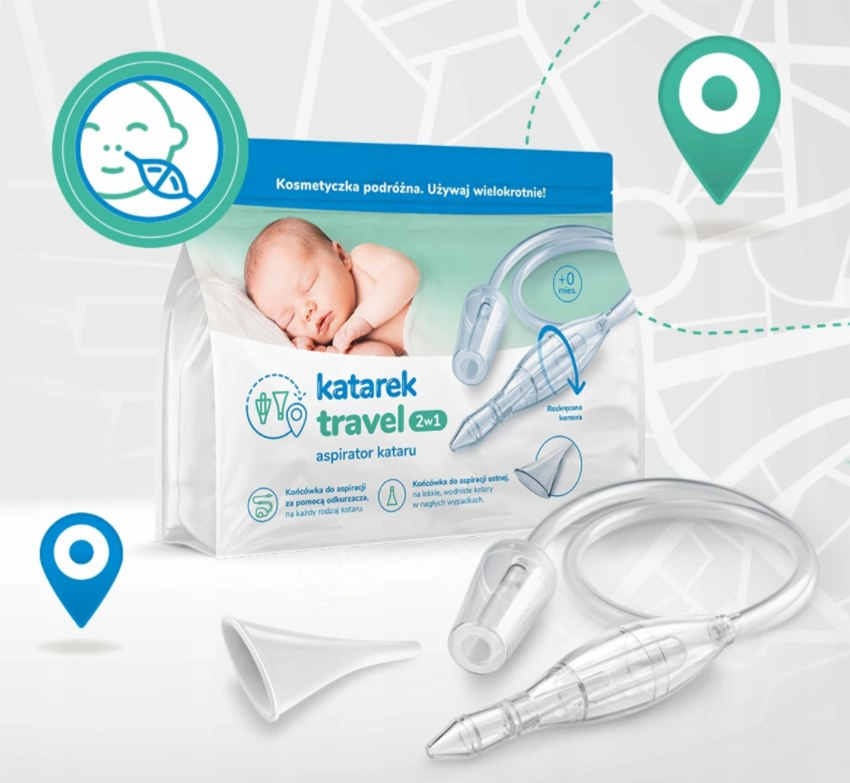 Katarek Travel 2w1 – aspirator do odkurzacza i ustny Katarek Travel 2w1 – aspirator do odkurzacza i ustny