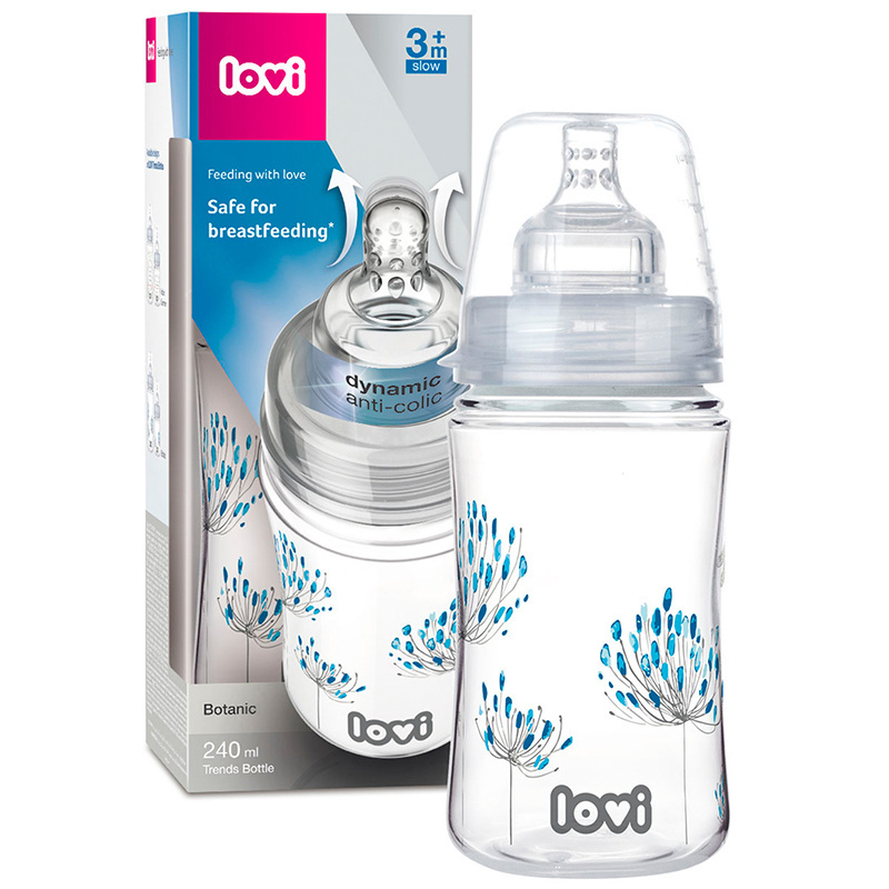 Butelka LOVI 240ml 3m+ Antykolkowa Botanic Trends Butelka LOVI 240ml 3m+ Antykolkowa Botanic Trends