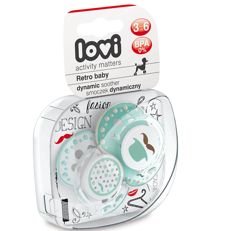 Smoczek uspokajający dla dziecka LOVI 3-6 m Retro Boy 2 szt. Smoczek uspokajający dla dziecka LOVI 3-6 m Retro Boy 2 szt.