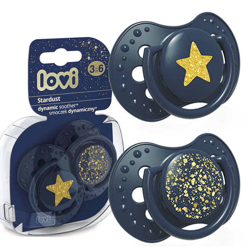 Smoczek uspokajający dla dziecka LOVI 3-6 m Stardust Blue 2 szt. Smoczek uspokajający dla dziecka LOVI 3-6 m Stardust Blue 2 szt.
