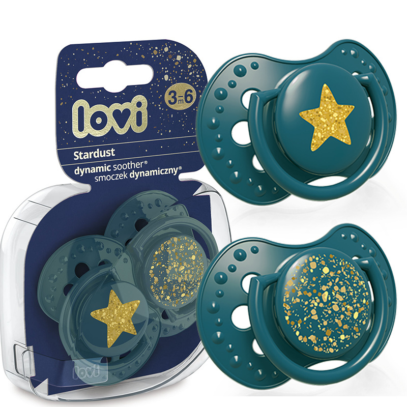 Smoczek uspokajający dla dziecka LOVI 3-6 m Stardust Green 2 szt. Smoczek uspokajający dla dziecka LOVI 3-6 m Stardust Green 2 szt.