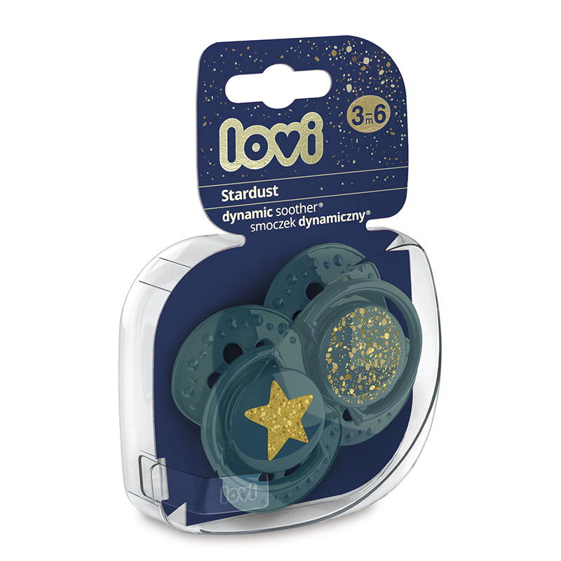 Smoczek uspokajający dla dziecka LOVI 3-6 m Stardust Green 2 szt. Smoczek uspokajający dla dziecka LOVI 3-6 m Stardust Green 2 szt.