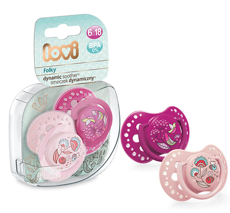 Smoczek uspokajający dla dziecka LOVI 6-18 m+ Folky Girl 2 szt. Smoczek uspokajający dla dziecka LOVI 6-18 m+ Folky Girl 2 szt.