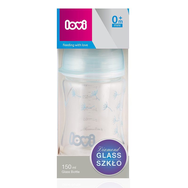 LOVI BUTELKA SZKLANA DIAMOND GLASS 150ml + SMOCZEK LOVI BUTELKA SZKLANA DIAMOND GLASS 150ml + SMOCZEK