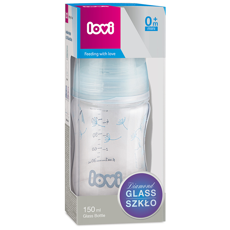 LOVI BUTELKA SZKLANA DIAMOND GLASS 150ml + SMOCZEK LOVI BUTELKA SZKLANA DIAMOND GLASS 150ml + SMOCZEK