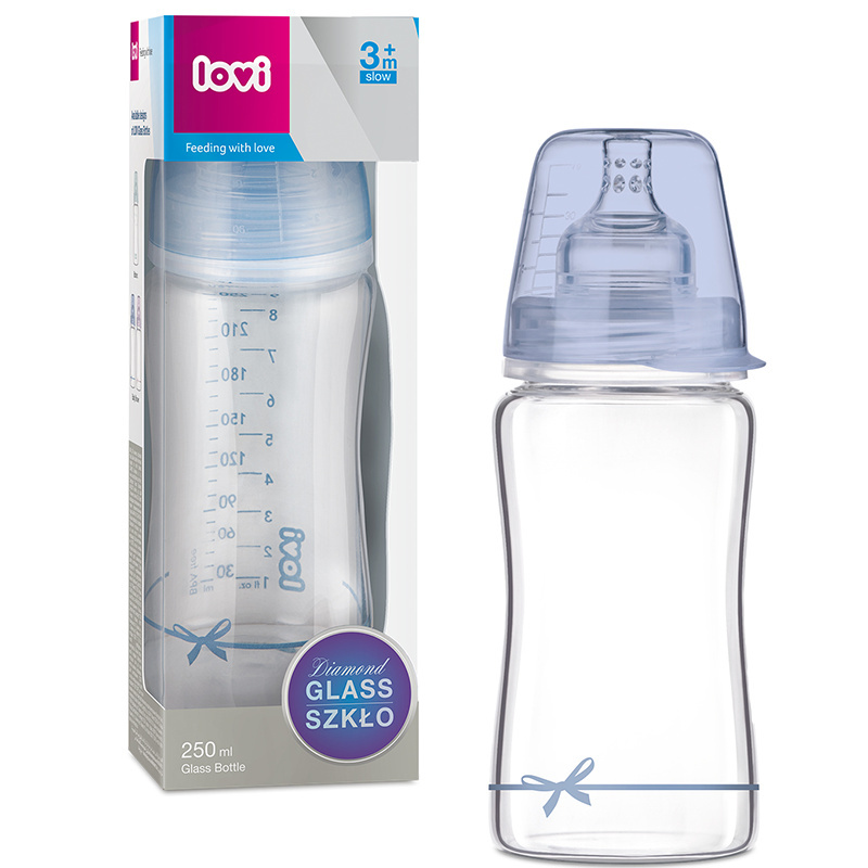 LOVI BUTELKA SZKLANA DIAMOND GLASS 250ML 3m+ LOVI BUTELKA SZKLANA DIAMOND GLASS 250ML 3m+