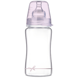 Butelka szklana antykolkowa Lovi 250ml - Butelka dla niemowlaka + smoczek 3m+ BABY SHOWER GIRL