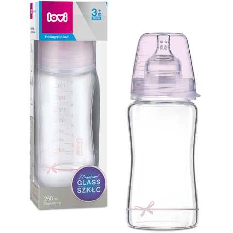 LOVI BUTELKA SZKLANA DIAMOND GLASS 250ML 3m+ LOVI BUTELKA SZKLANA DIAMOND GLASS 250ML 3m+