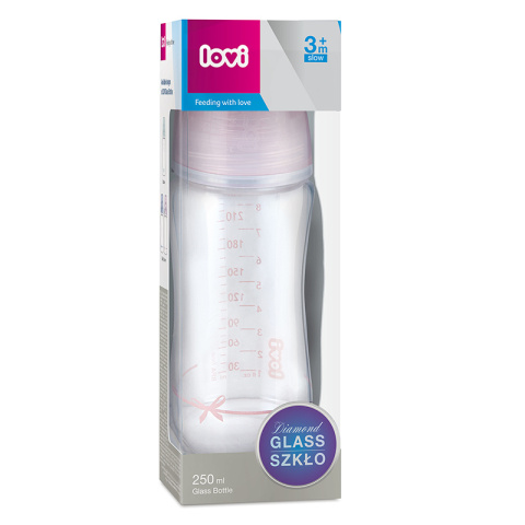 LOVI BUTELKA SZKLANA DIAMOND GLASS 250ML 3m+ LOVI BUTELKA SZKLANA DIAMOND GLASS 250ML 3m+