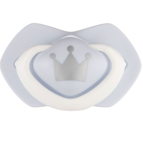 CANPOL Smoczek uspokajający silikonowy 6-18 m symetryczny ROYAL BABY 2szt. BLUE CANPOL Smoczek uspokajający silikonowy 6-18 m symetryczny ROYAL BABY 2szt. BLUE