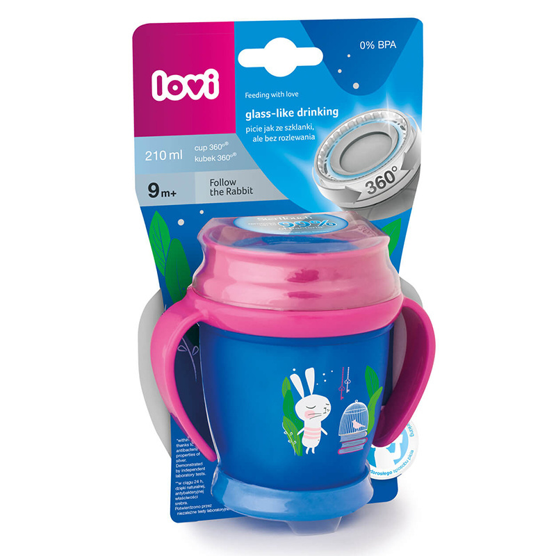 LOVI kubek niekapek 360 mini 210 ml 9+ FOLLOW THE RABBIT GIRL LOVI kubek niekapek 360 mini 210 ml 9+ FOLLOW THE RABBIT GIRL