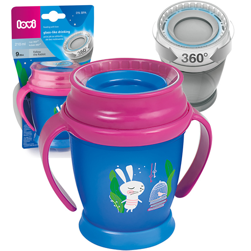LOVI kubek niekapek 360 mini 210 ml 9+ FOLLOW THE RABBIT GIRL LOVI kubek niekapek 360 mini 210 ml 9+ FOLLOW THE RABBIT GIRL