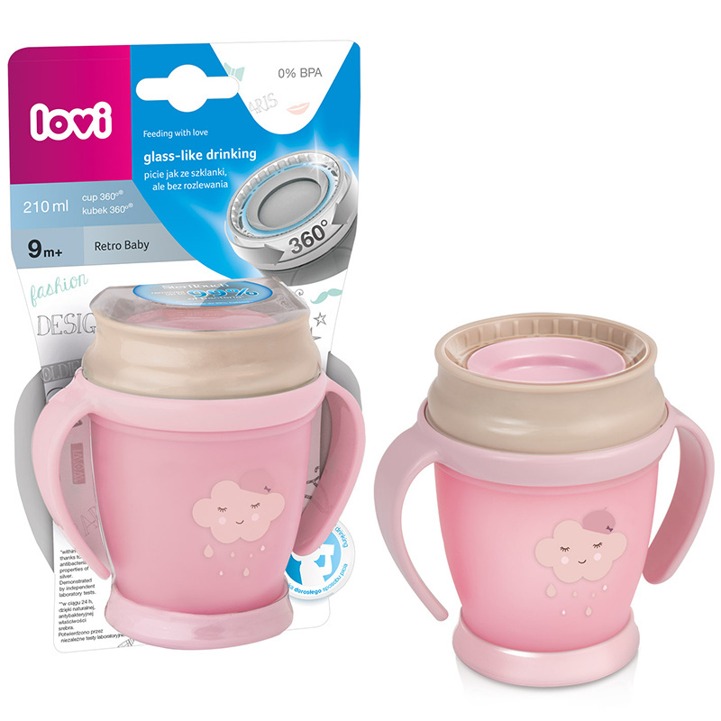LOVI kubek niekapek 360 mini 210 ml 9+ RETRO GIRL RÓŻOWY LOVI kubek niekapek 360 mini 210 ml 9+ RETRO GIRL RÓŻOWY