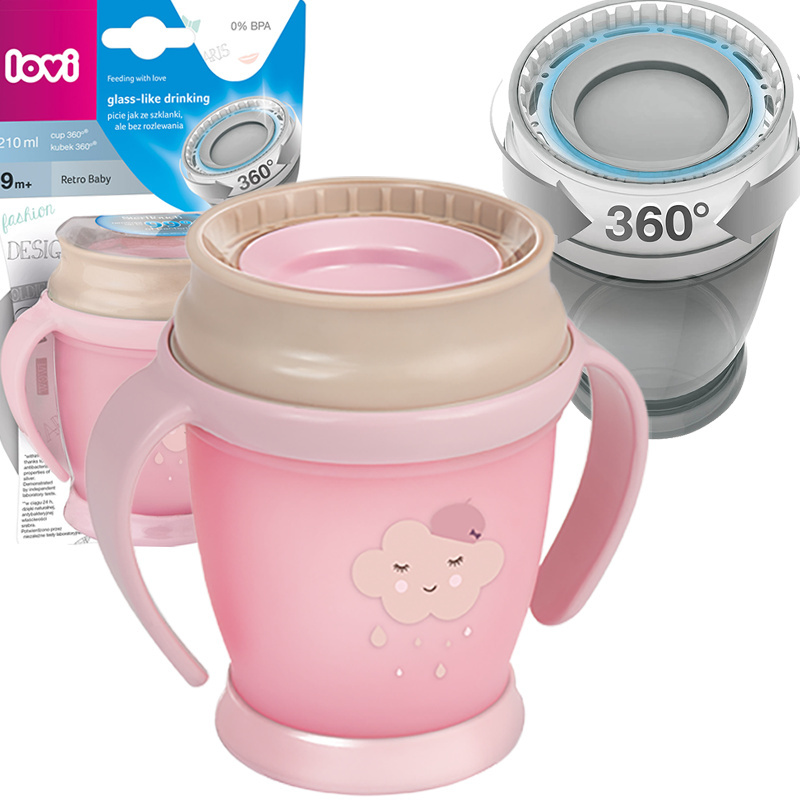 LOVI kubek niekapek 360 mini 210 ml 9+ RETRO GIRL RÓŻOWY LOVI kubek niekapek 360 mini 210 ml 9+ RETRO GIRL RÓŻOWY
