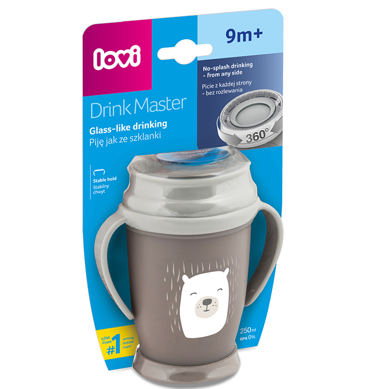 LOVI kubek niekapek 360 mini 250 ml 9+ BUDDY BEAR BEŻOWY LOVI kubek niekapek 360 mini 250 ml 9+ BUDDY BEAR BEŻOWY