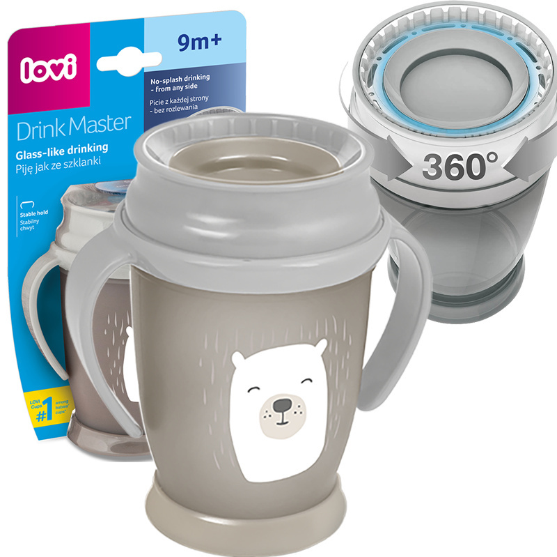 LOVI kubek niekapek 360 mini 250 ml 9+ BUDDY BEAR BEŻOWY LOVI kubek niekapek 360 mini 250 ml 9+ BUDDY BEAR BEŻOWY