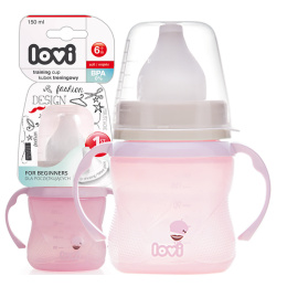 LOVI Kubek Treningowy 150 ML ustnik  BABY różowy