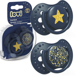 Smoczek uspokajający dla dziecka LOVI 6-18 m+ Stardust Blue 2 szt.