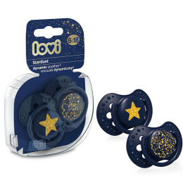 Smoczek uspokajający dla dziecka LOVI 6-18 m+ Stardust Blue 2 szt.